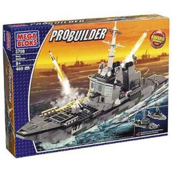 MEGA BLOKS 3708 non  TÀU KHU TRỤC HẢI QUÂN bộ đồ chơi xếp lắp ráp ghép mô hình Military Army NAVY DESTROYER Quân Sự Bộ Đội 460 khối