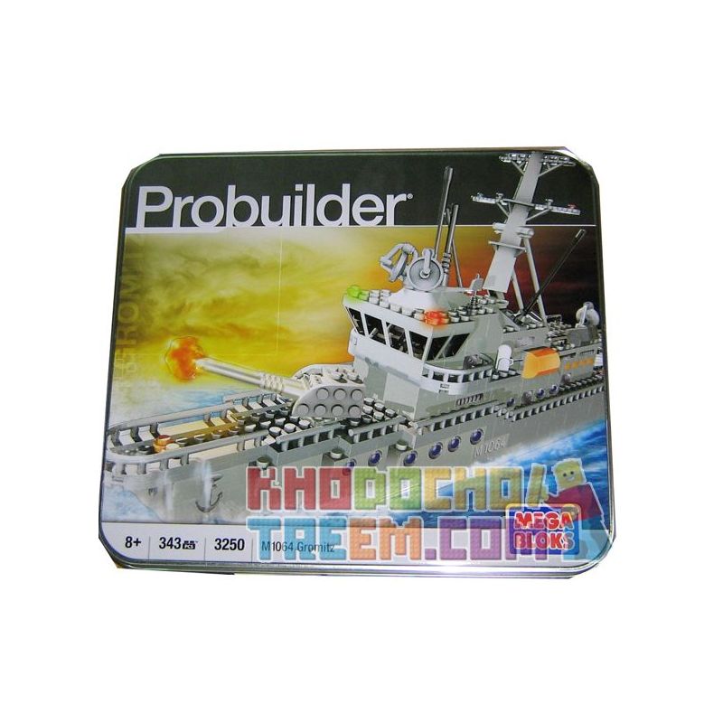 MEGA BLOKS 3250 non  THỢ SĂN MÌN M1064 GROMITZ bộ đồ chơi xếp lắp ráp ghép mô hình Military Army M1064 GROMITZ MINEHUNTER BOAT Quân Sự Bộ Đội 343 khối