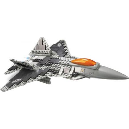 MEGA BLOKS 9962 non  MÁY BAY CHIẾN ĐẤU SIÊU THANH F22 bộ đồ chơi xếp lắp ráp ghép mô hình Military Army F22 SUPERSONIC FIGHTER Quân Sự Bộ Đội 210 khối