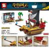 SHENG YUAN SY 1557 non  CÁ MẬP HỔ HẢI LÝ bộ đồ chơi xếp lắp ráp ghép mô hình Pirates Of The Caribbean ISLAND STORM Cướp Biển Vùng Caribe 417 khối