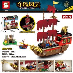 SHENG YUAN SY 1556 non  TRUY TÌM KHO BÁU HÀNG HẢI bộ đồ chơi xếp lắp ráp ghép mô hình Pirates Of The Caribbean ISLAND STORM Cướp Biển Vùng Caribe 522 khối