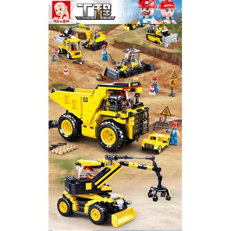 SLUBAN M38-B0805 B0805 0805 M38B0805 38-B0805 non  MÁY XÚC BÁNH LỐP ĐÔI bộ đồ chơi xếp lắp ráp ghép mô hình City Thành Phố 195 khối