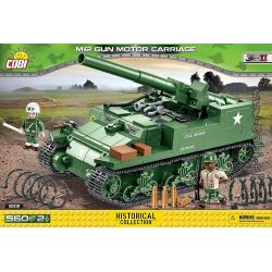 COBI 2531 non  XE PHÁO DI ĐỘNG M12 bộ đồ chơi xếp lắp ráp ghép mô hình Military Army M12 GUN MOTOR CARRIAGE Quân Sự Bộ Đội 560 khối