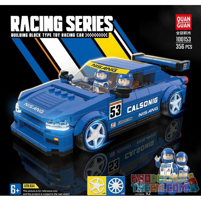 QuanGuan 100153 Quan Guan 100153 non  100153 bộ đồ chơi xếp lắp ráp ghép mô hình Racers RACING 100153 Đua Tốc Độ