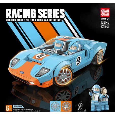 QuanGuan 100148 Quan Guan 100148 non  FORD GT40 1968. bộ đồ chơi xếp lắp ráp ghép mô hình Racers RACING Đua Tốc Độ 321 khối