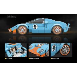 QuanGuan 100148 Quan Guan 100148 non  FORD GT40 1968. bộ đồ chơi xếp lắp ráp ghép mô hình Racers RACING Đua Tốc Độ 321 khối