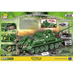 COBI CHARACTER BUILDING 2541 COBI-2541 COBI2541 non  PHÁO CHỐNG TĂNG TỰ HÀNH SU-100 bộ đồ chơi xếp lắp ráp ghép mô hình Military Army Quân Sự Bộ Đội 655 khối