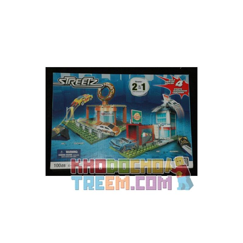 MEGA BLOKS 96440 non  STREETZ 2 TRONG 1 bộ đồ chơi xếp lắp ráp ghép mô hình STREETZ 2-IN-1 100 khối