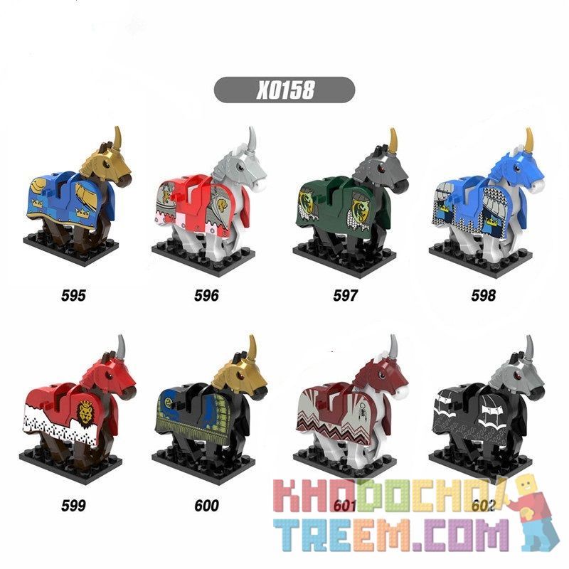 XINH X0158 0158 595 596 597 598 599 560 561 562 non  HÀNG TRĂM NGƯỜI 8 NGỰA CHIẾN bộ đồ chơi xếp lắp ráp ghép mô hình Medieval Castle STORM HEROES Chiến Tranh Trung Cổ