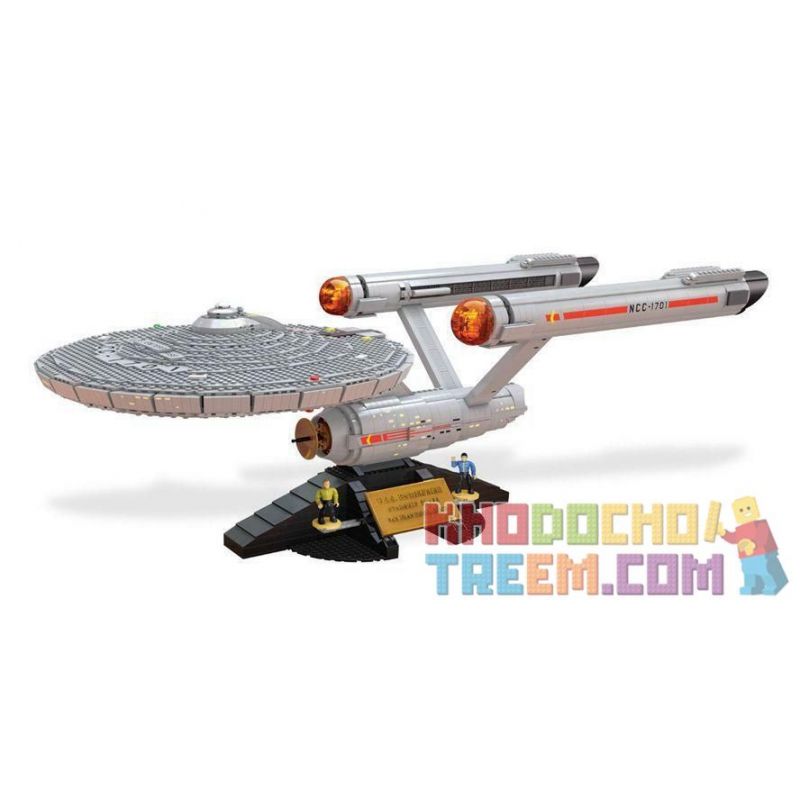 MEGA BLOKS DPH83 non  SỐ DOANH NGHIỆP CỦA HOA KỲ NCC-1701 bộ đồ chơi xếp lắp ráp ghép mô hình U.S.S. ENTERPRISE NCC-1701 3098 khối