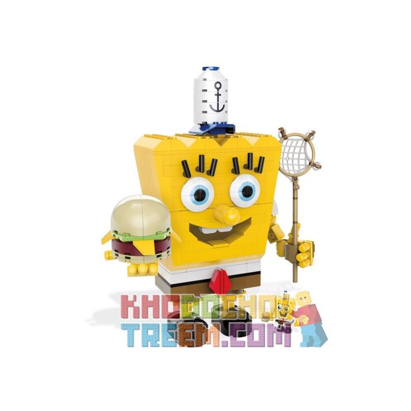 MEGA BLOKS DPH70 non  SPONGE BABY. bộ đồ chơi xếp lắp ráp ghép mô hình Movie & Game SPONGEBOB SQUAREPANTS Phim Và Trò Chơi 360 khối