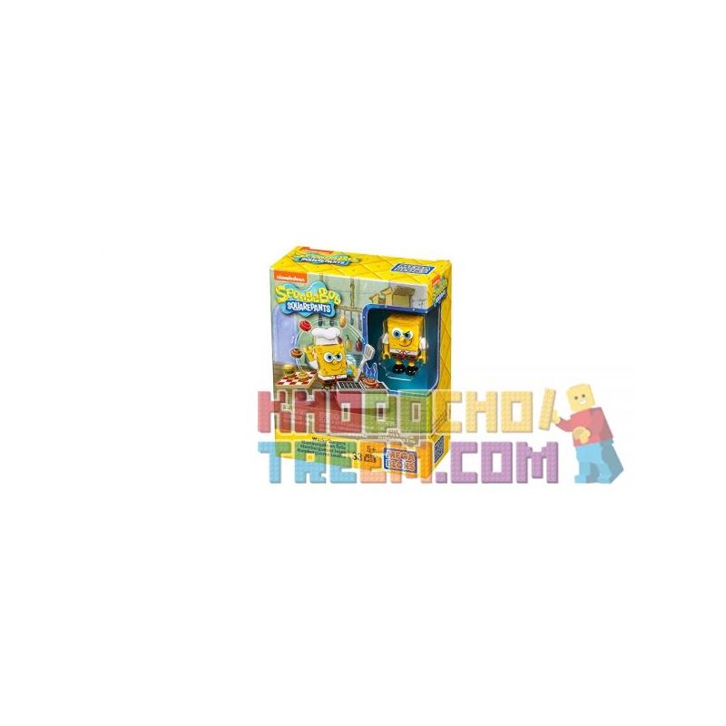 MEGA BLOKS DPH66 non  BURGER QUIRKY. bộ đồ chơi xếp lắp ráp ghép mô hình Spongebob Squarepants WACKY BURGERS Chú Bọt Biển Tinh Nghịch 33 khối