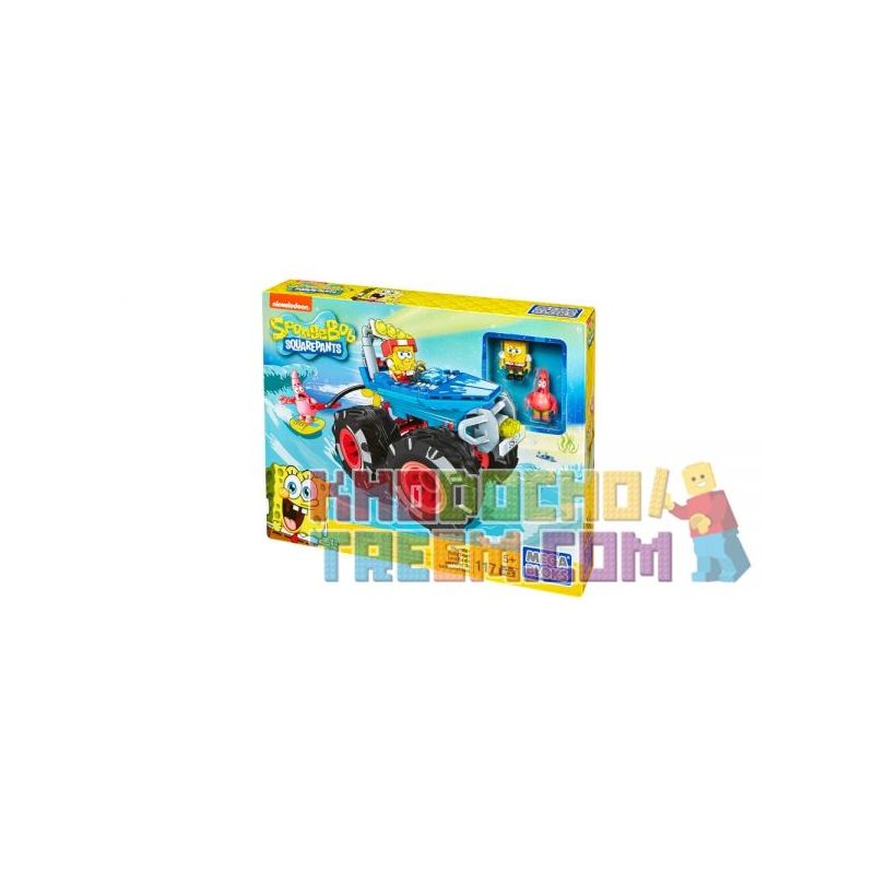 MEGA BLOKS DKT71 non  MONSTER CAR RALLY. bộ đồ chơi xếp lắp ráp ghép mô hình Spongebob Squarepants MONSTER RALLY BOAT Chú Bọt Biển Tinh Nghịch 117 khối