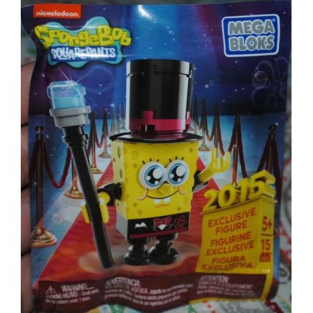 MEGA BLOKS CNP45 non  SDCC NYCC 2015 ĐỘC QUYỀN bộ đồ chơi xếp lắp ráp ghép mô hình Spongebob Squarepants SDCC/NYCC 2015 EXCLUSIVE Chú Bọt Biển Tinh Nghịch 15 khối