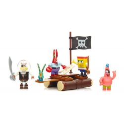 MEGA BLOKS CNH56 non  PIRATE PEOPLE. bộ đồ chơi xếp lắp ráp ghép mô hình Spongebob Squarepants PIRATE FIGURE PACK Chú Bọt Biển Tinh Nghịch 60 khối