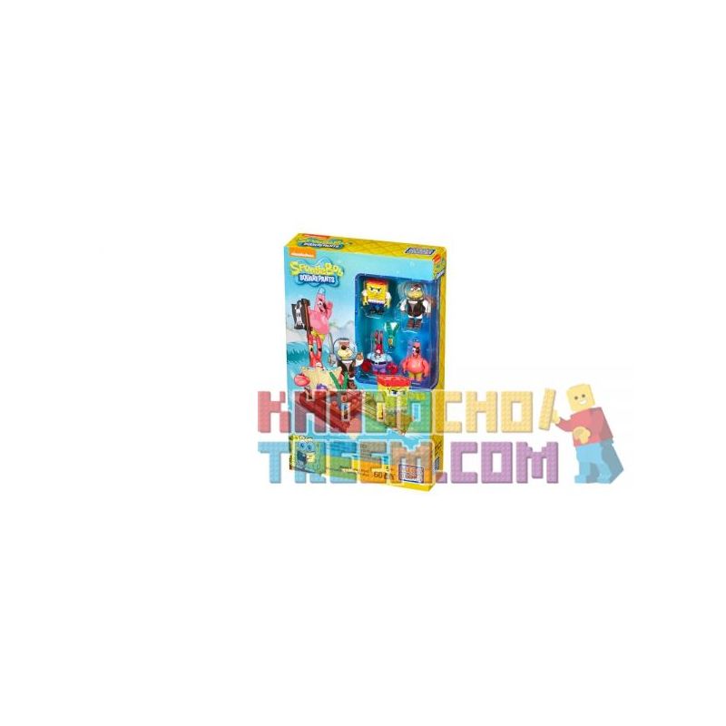 MEGA BLOKS CNH56 non  PIRATE PEOPLE. bộ đồ chơi xếp lắp ráp ghép mô hình Spongebob Squarepants PIRATE FIGURE PACK Chú Bọt Biển Tinh Nghịch 60 khối