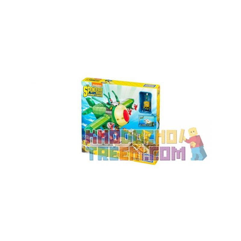 MEGA BLOKS CNH49 non  TATA SAUCER BOMBER. bộ đồ chơi xếp lắp ráp ghép mô hình Spongebob Squarepants TARTAR BOMBER Chú Bọt Biển Tinh Nghịch 284 khối