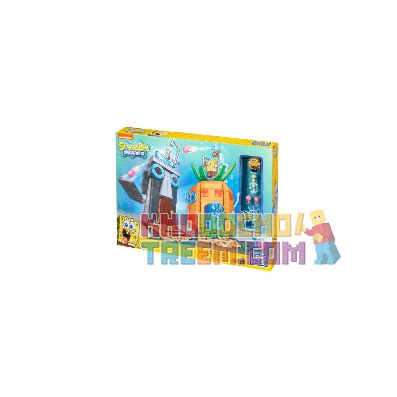 MEGA BLOKS CNF69 non  TRẬN CHIẾN ÁC bộ đồ chơi xếp lắp ráp ghép mô hình Spongebob Squarepants BAD NEIGHBORS SET Chú Bọt Biển Tinh Nghịch 498 khối