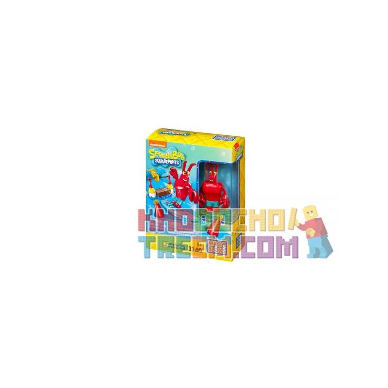 MEGA BLOKS CNF64 non  QUIRKY LƯỚT SÓNG bộ đồ chơi xếp lắp ráp ghép mô hình Spongebob Squarepants WACKY SURFING Chú Bọt Biển Tinh Nghịch 33 khối