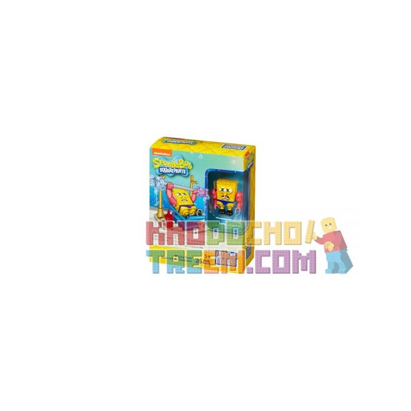 MEGA BLOKS CNF63 non  KỲ QUẶC PHÒNG TẬP THỂ DỤC bộ đồ chơi xếp lắp ráp ghép mô hình Spongebob Squarepants WACKY GYM Chú Bọt Biển Tinh Nghịch 26 khối