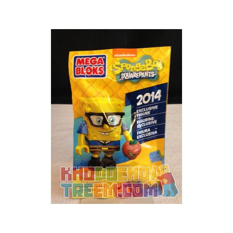 MEGA BLOKS 99706U non  NGƯỜI ĐỘC QUYỀN 2014 bộ đồ chơi xếp lắp ráp ghép mô hình Spongebob Squarepants 2014 EXCLUSIVE FIGURE Chú Bọt Biển Tinh Nghịch 10 khối