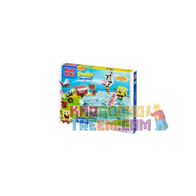 MEGA BLOKS 94620 non  CỨU XE TÀNG HÌNH. bộ đồ chơi xếp lắp ráp ghép mô hình Spongebob Squarepants INVISIBLE BOATMOBILE RESCUE Chú Bọt Biển Tinh Nghịch 337 khối