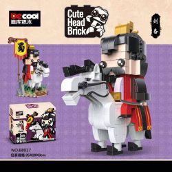 Decool 68017 Jisi 68017 non  TAM QUỐC: LIU BEI bộ đồ chơi xếp lắp ráp ghép mô hình Brickheadz CUTE HEAD BRICK Nhân Vật Đầu To 378 khối