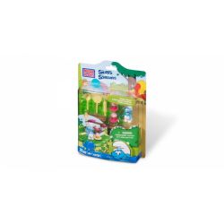 MEGA BLOKS 10737 non  MÀU XANH TINH THẦN bộ đồ chơi xếp lắp ráp ghép mô hình Trolls World Tour BAKER SMURF Cuộc Lưu Diễn Của Các Chú Lùn 21 khối