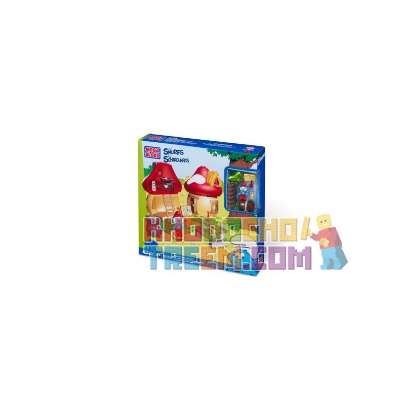 MEGA BLOKS 10752 non  NHÀ CỦA CHA XANH bộ đồ chơi xếp lắp ráp ghép mô hình Movie & Game PAPA SMURF'S HOUSE Phim Và Trò Chơi 47 khối