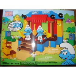 MEGA BLOKS 10719 non  BLUE SPIRIT SYMPHONY. bộ đồ chơi xếp lắp ráp ghép mô hình Trolls World Tour SMURF SYMPHONY Cuộc Lưu Diễn Của Các Chú Lùn 218 khối
