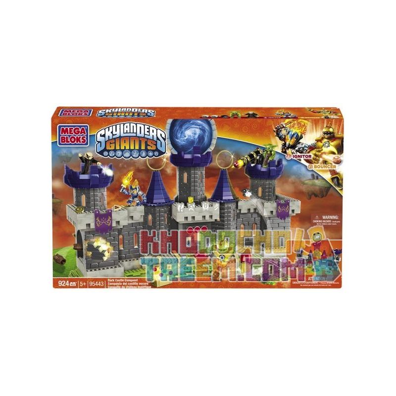 MEGA BLOKS 95443 non  CHINH PHỤC LÂU ĐÀI ĐEN TỐI bộ đồ chơi xếp lắp ráp ghép mô hình Skylanders DARK CASTLE CONQUEST 924 khối
