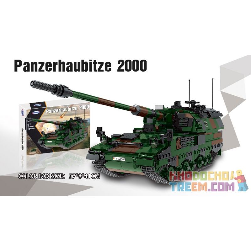 XINGBAO XB-06047 06047 XB06047 non  XE ĐẠP bộ đồ chơi xếp lắp ráp ghép mô hình Military Army PANZERHAUBITZE 2000 Quân Sự Bộ Đội 1345 khối