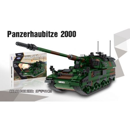XINGBAO XB-06047 06047 XB06047 non  XE ĐẠP bộ đồ chơi xếp lắp ráp ghép mô hình Military Army PANZERHAUBITZE 2000 Quân Sự Bộ Đội 1345 khối