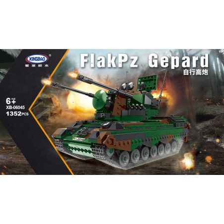 XINGBAO XB-06045 06045 XB06045 non  CHEETAH SÚNG TỰ KHÍ 1:30 tỷ lệ 1:30 bộ đồ chơi xếp lắp ráp ghép mô hình Military Army FLAKPZ GEPARD Quân Sự Bộ Đội 1352 khối