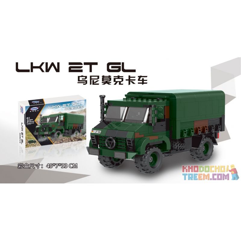 XINGBAO XB-06044 06044 XB06044 non  XE TẢI UCHIMINO 1:30. tỷ lệ 1:30 bộ đồ chơi xếp lắp ráp ghép mô hình Military Army LKW 2T GL Quân Sự Bộ Đội 411 khối