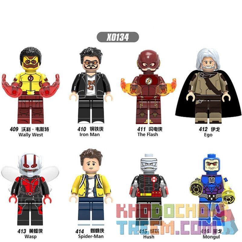 XINH X0134 0134 409 410 411 412 413 414 415 416 non  HÀNG TRĂM NGƯỜI 8 SIÊU ANH HÙNG bộ đồ chơi xếp lắp ráp ghép mô hình Super Heroes Siêu Nhân Anh Hùng