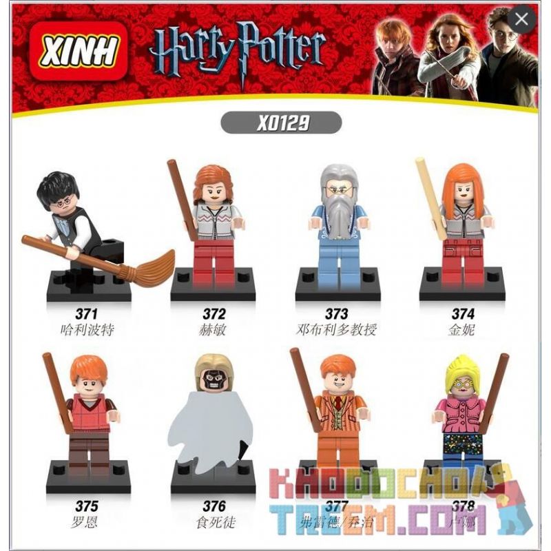 XINH X0129 0129 371 372 373 374 375 376 377 378 non  CON NGƯỜI 8 HARRY POTTER bộ đồ chơi xếp lắp ráp ghép mô hình Chú Bé Phù Thủy