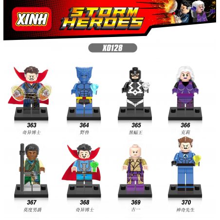 XINH X0128 0128 363 364 365 366 367 368 369 370 non  HÀNG TRĂM NGƯỜI 8 SIÊU ANH HÙNG bộ đồ chơi xếp lắp ráp ghép mô hình Marvel Super Heroes STORM HEROES Siêu Anh Hùng Marvel
