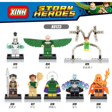 XINH X0123 0123 323 324 325 326 327 328 329 330 non  HÀNG TRĂM NGƯỜI 8 NHỆN bộ đồ chơi xếp lắp ráp ghép mô hình Spider-Man STORM HEROES Người Nhện