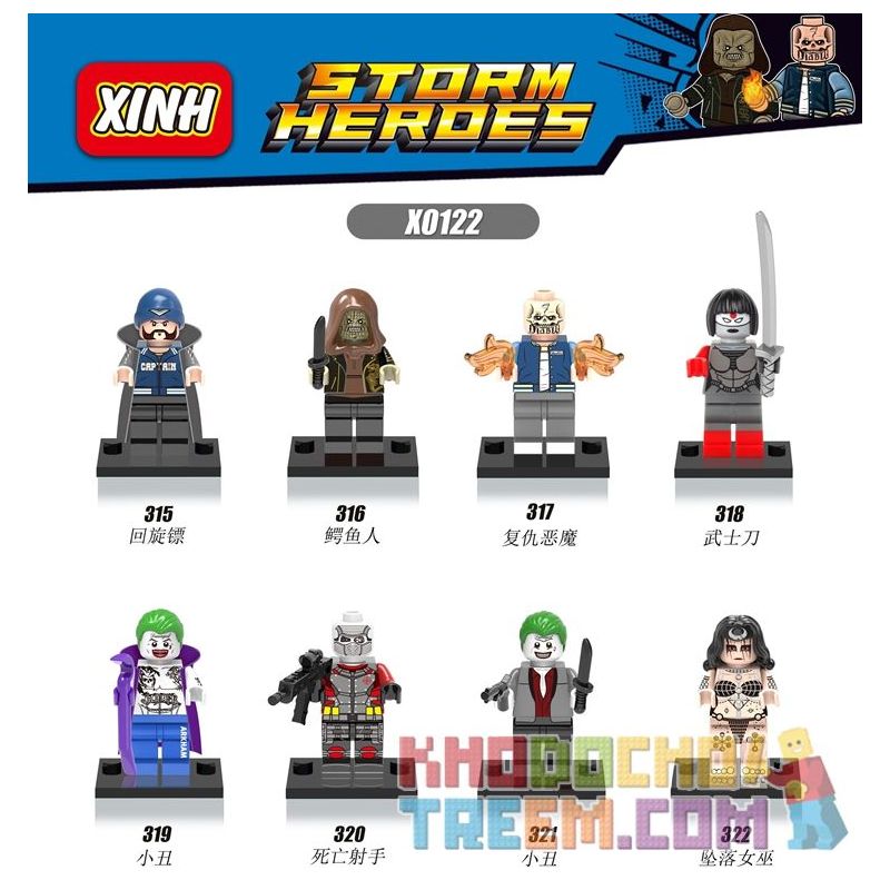 XINH 315 316 317 318 319 320 321 322 X0122 0122 non  CON NGƯỜI 8 LỮ ĐOÀN TỰ SÁT bộ đồ chơi xếp lắp ráp ghép mô hình Marvel Super Heroes STORM HEROES Siêu Anh Hùng Marvel