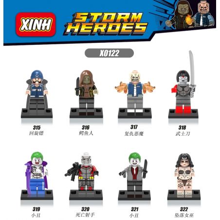 XINH 315 316 317 318 319 320 321 322 X0122 0122 non  CON NGƯỜI 8 LỮ ĐOÀN TỰ SÁT bộ đồ chơi xếp lắp ráp ghép mô hình Marvel Super Heroes STORM HEROES Siêu Anh Hùng Marvel