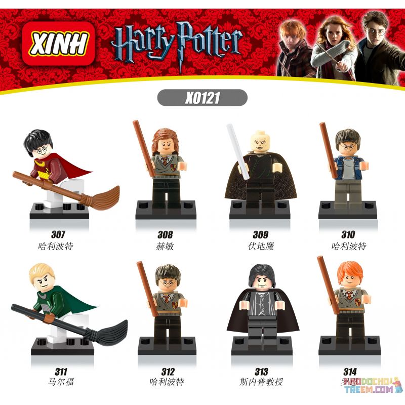 XINH X0121 0121 307 308 309 310 311 312 313 314 non  CON NGƯỜI 8 HARRY POTTER bộ đồ chơi xếp lắp ráp ghép mô hình Chú Bé Phù Thủy
