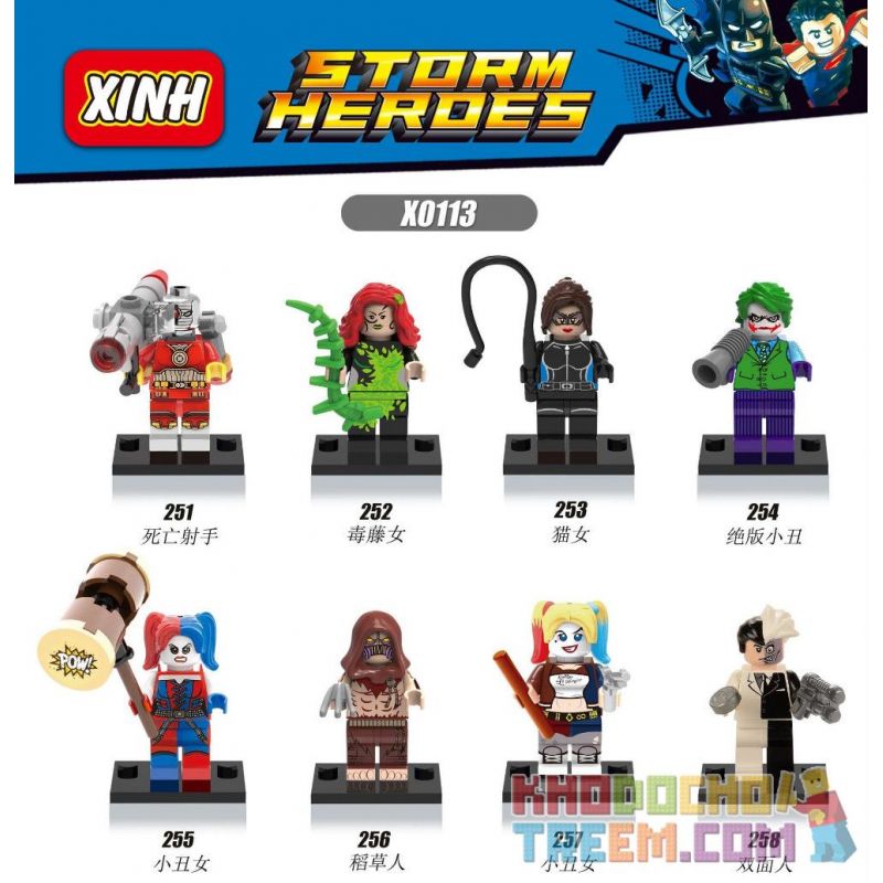 XINH X0113 0113 251 252 253 254 255 256 257 258 non  HÀNG TRĂM NGƯỜI 8 SIÊU ANH HÙNG bộ đồ chơi xếp lắp ráp ghép mô hình Dc Comics Super Heroes STORM HEROES Siêu Anh Hùng Dc
