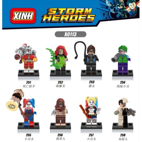 XINH X0113 0113 251 252 253 254 255 256 257 258 non  HÀNG TRĂM NGƯỜI 8 SIÊU ANH HÙNG bộ đồ chơi xếp lắp ráp ghép mô hình Dc Comics Super Heroes STORM HEROES Siêu Anh Hùng Dc