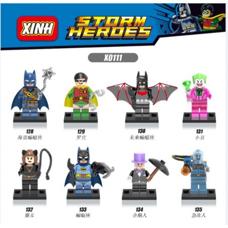 XINH X0111 0111 128 129 130 131 132 133 134 135 non  HÀNG TRĂM NGƯỜI 8 SIÊU ANH HÙNG bộ đồ chơi xếp lắp ráp ghép mô hình The  Batman Movie STORM HEROES Người Dơi Bảo Vệ Gotham