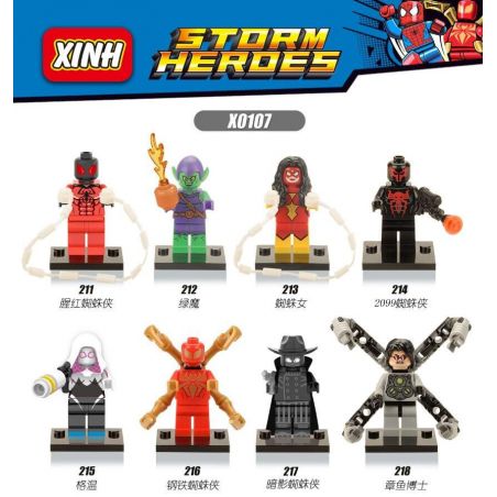XINH X0107 0107 211 212 213 214 215 216 217 218 non  HÀNG TRĂM NGƯỜI 8 NHỆN bộ đồ chơi xếp lắp ráp ghép mô hình Spider-Man STORM HEROES Người Nhện