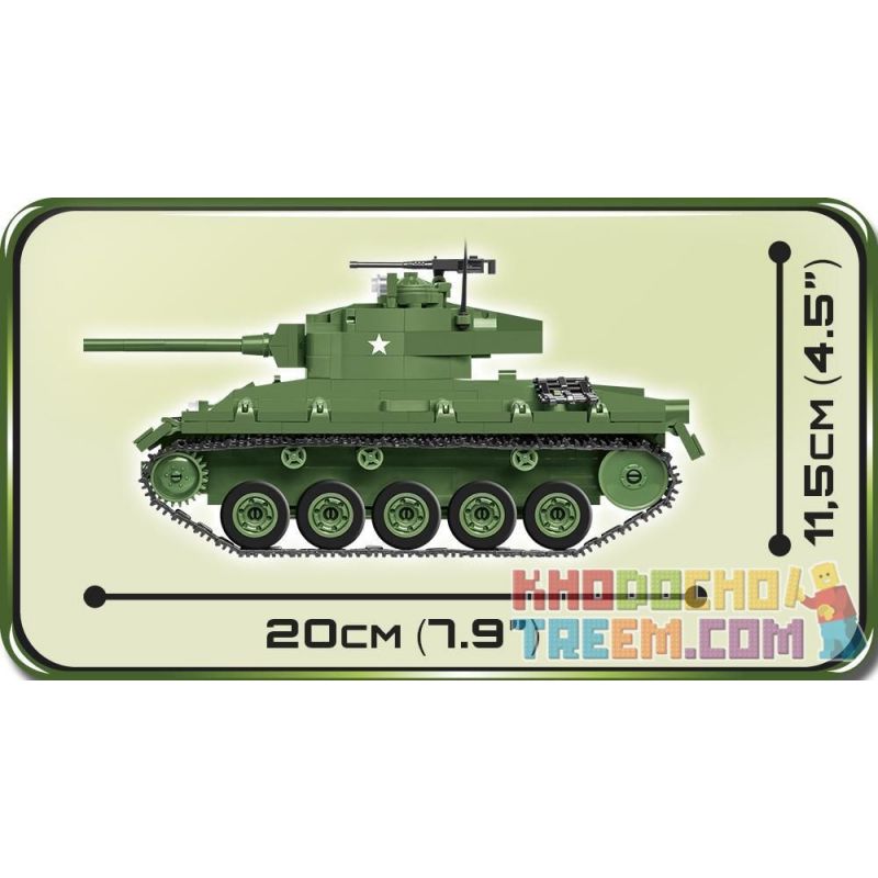 COBI CHARACTER BUILDING 2543 COBI-2543 COBI2543 non  M24 XIAFEI TANK. bộ đồ chơi xếp lắp ráp ghép mô hình Military Army M24 CHAFFEE Quân Sự Bộ Đội 588 khối