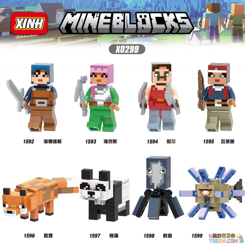 XINH X0299 0299 1592 1593 1594 1595 1596 1597 1598 1599 non  HÀNG TRĂM NGƯỜI 8 THẾ GIỚI CỦA TÔI bộ đồ chơi xếp lắp ráp ghép mô hình Minecraft MINEBLOCKS Game Xây Dựng