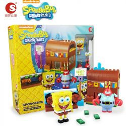 CHAOSHENG SP-S003 S003 SPS003 non  NHÀ HÀNG GỖ CUA MINI bộ đồ chơi xếp lắp ráp ghép mô hình Spongebob Squarepants SPONGE BOB SQUARE PANTS Chú Bọt Biển Tinh Nghịch