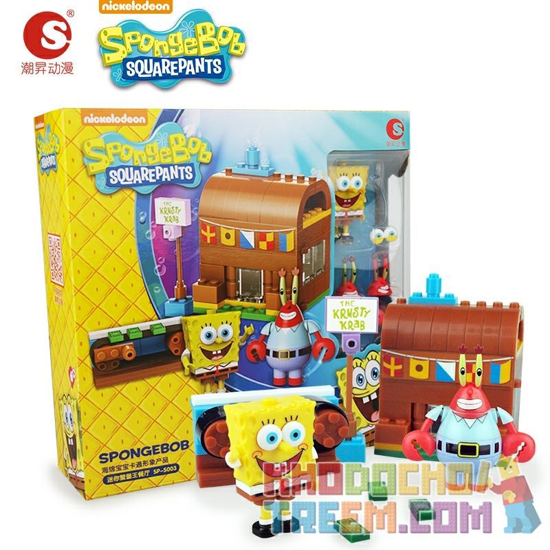 CHAOSHENG SP-S003 S003 SPS003 non  NHÀ HÀNG GỖ CUA MINI bộ đồ chơi xếp lắp ráp ghép mô hình Spongebob Squarepants SPONGE BOB SQUARE PANTS Chú Bọt Biển Tinh Nghịch